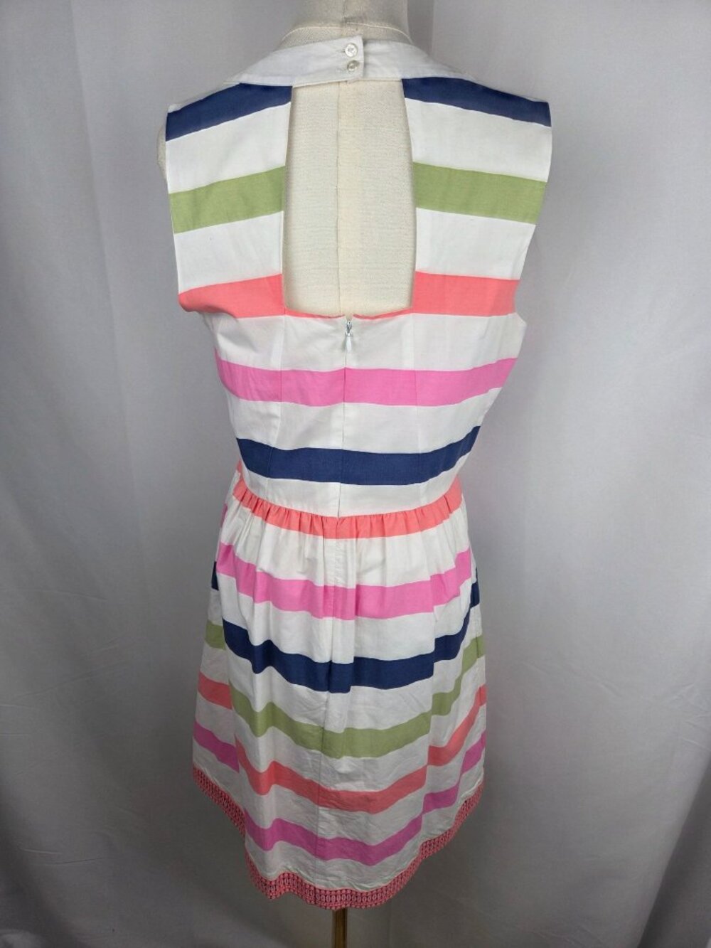 Vineyard Vines Stripe Cutout Back Dress Sz 10 Fit Flare Sleeveless Resortwear‎ - Picture 5 of 11